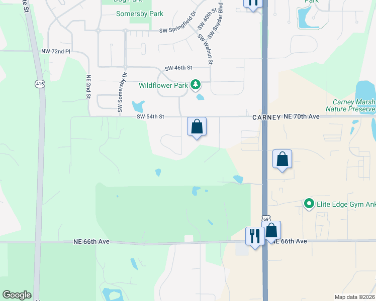 map of restaurants, bars, coffee shops, grocery stores, and more near 6919 Northeast 8th Court in Ankeny