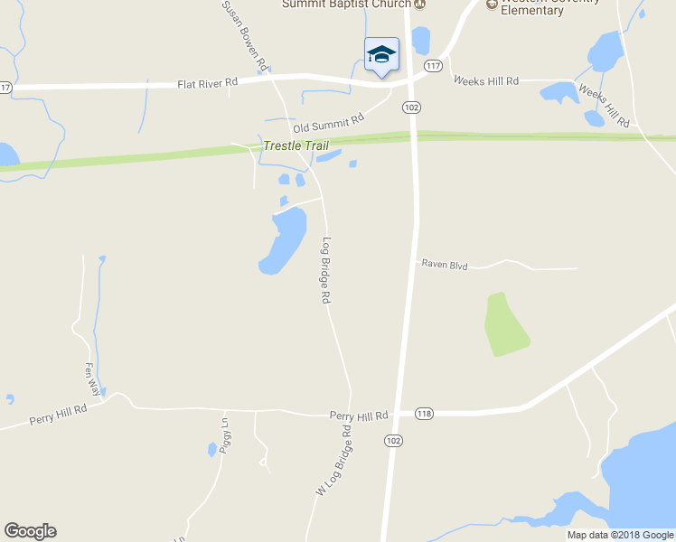 map of restaurants, bars, coffee shops, grocery stores, and more near 182 Log Bridge Road in Coventry