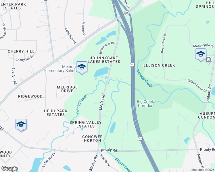 map of restaurants, bars, coffee shops, grocery stores, and more near 6756 Morley Road in Painesville
