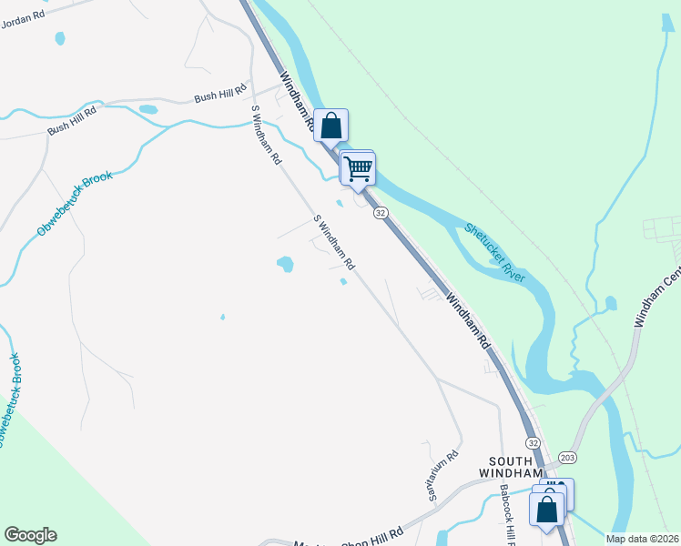 map of restaurants, bars, coffee shops, grocery stores, and more near 229 South Windham Road in Windham