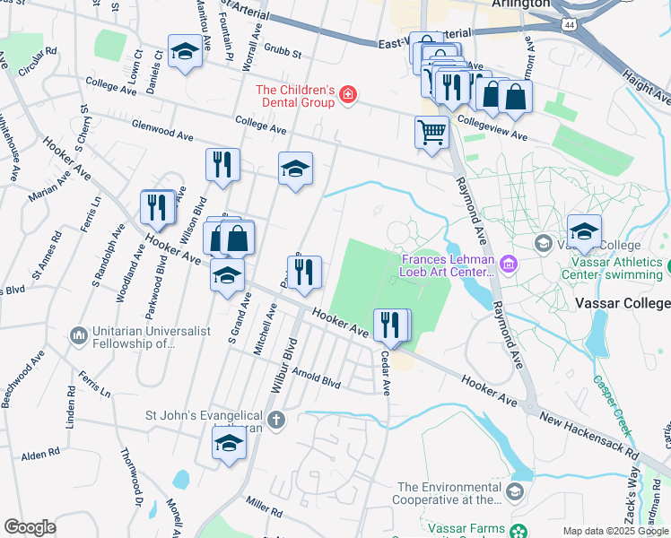 map of restaurants, bars, coffee shops, grocery stores, and more near 26 Ziegler Avenue in Arlington