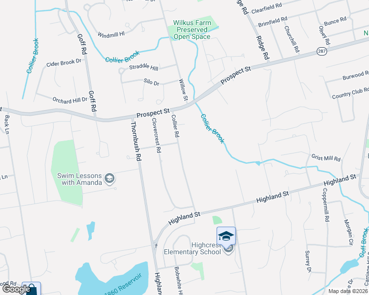 map of restaurants, bars, coffee shops, grocery stores, and more near 76 Collier Road in Wethersfield