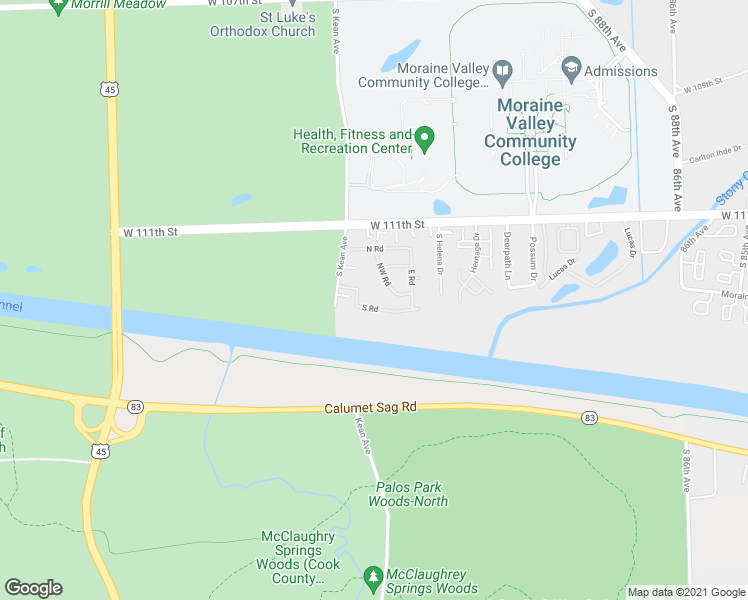 map of restaurants, bars, coffee shops, grocery stores, and more near 9182 South Road in Palos Hills