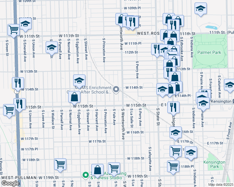 map of restaurants, bars, coffee shops, grocery stores, and more near in Chicago