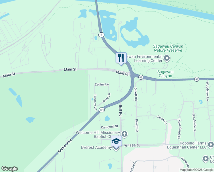 map of restaurants, bars, coffee shops, grocery stores, and more near 12854 Collina Lane in Lemont