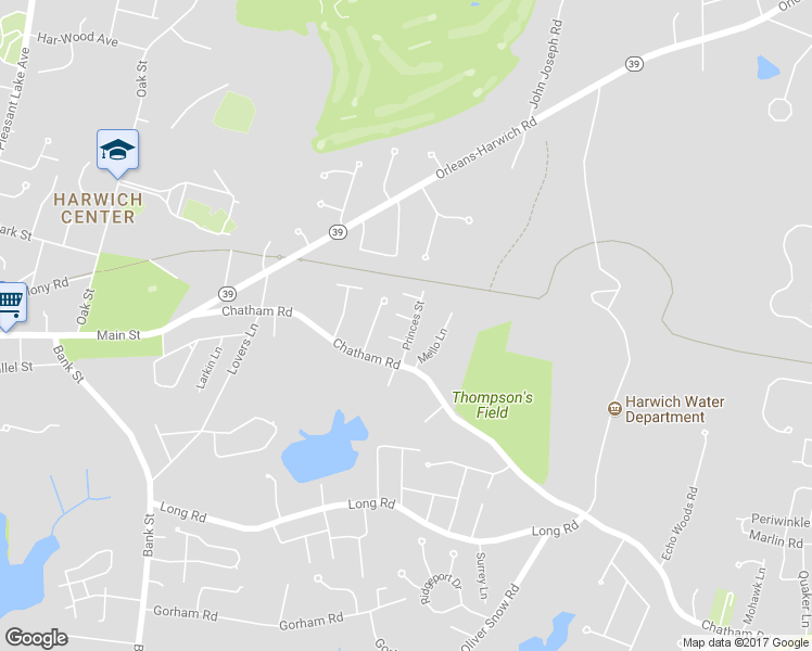 map of restaurants, bars, coffee shops, grocery stores, and more near 16 Princes Street in Harwich