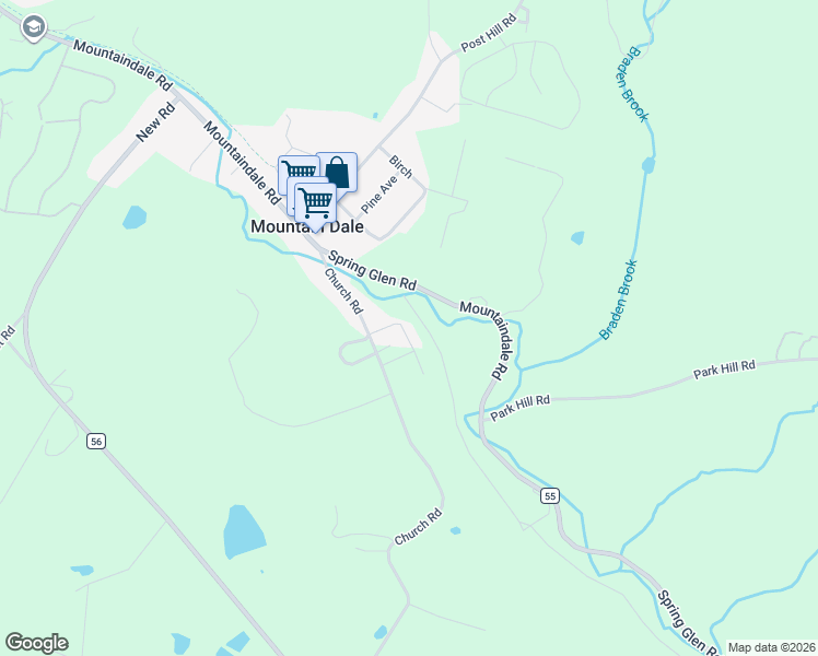 map of restaurants, bars, coffee shops, grocery stores, and more near 3 Miller Road in Mountain Dale
