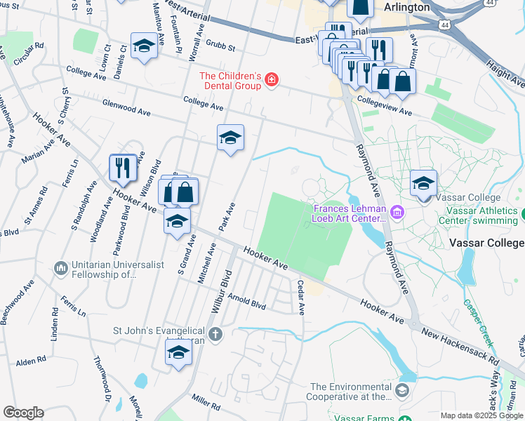 map of restaurants, bars, coffee shops, grocery stores, and more near 26 Ziegler Avenue in Arlington