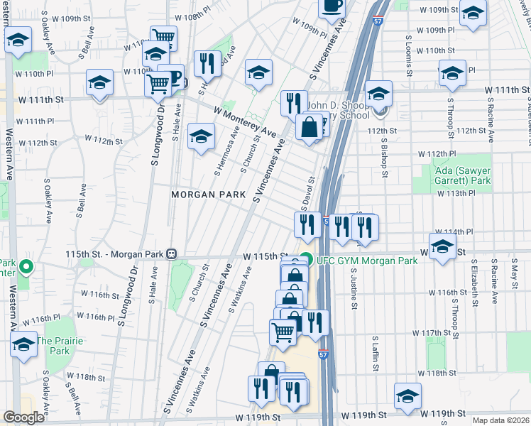 map of restaurants, bars, coffee shops, grocery stores, and more near 1756 West Edmaire Street in Chicago
