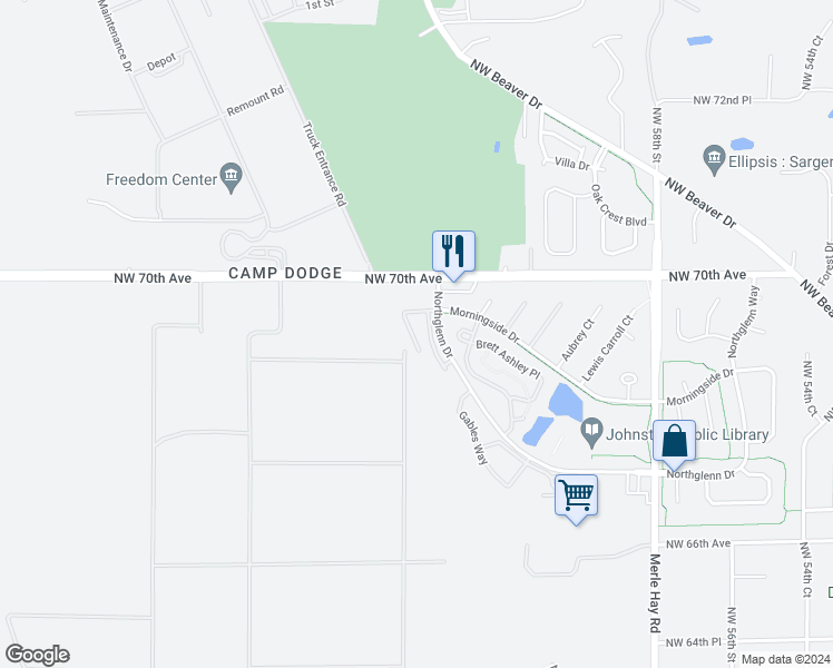 map of restaurants, bars, coffee shops, grocery stores, and more near 6929 Daniel Defoe Drive in Johnston