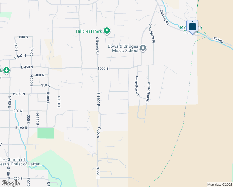 map of restaurants, bars, coffee shops, grocery stores, and more near 520 East 1130 South in Providence