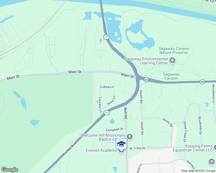 map of restaurants, bars, coffee shops, grocery stores, and more near 12854 Rosa Lane in Lemont