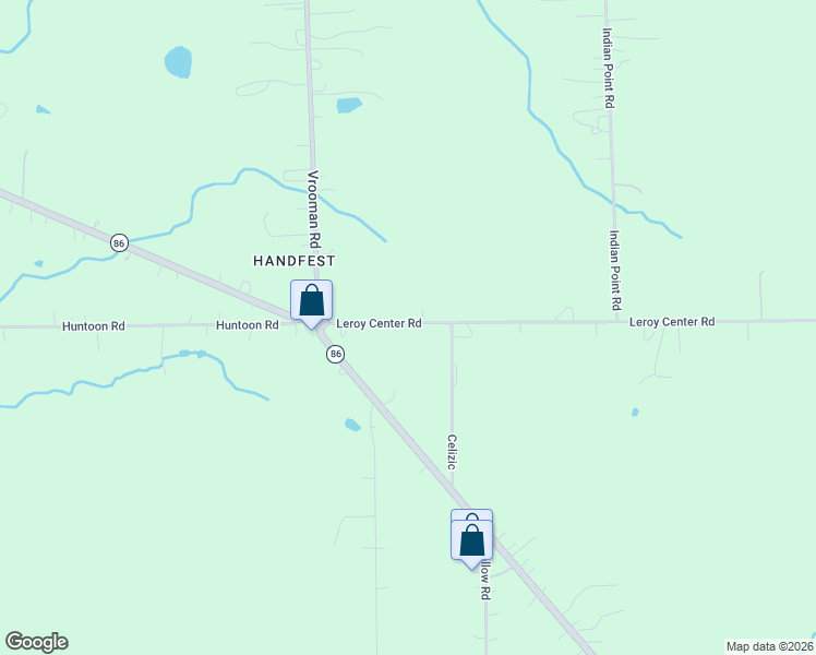 map of restaurants, bars, coffee shops, grocery stores, and more near 12987 Leroy Center Road in Painesville