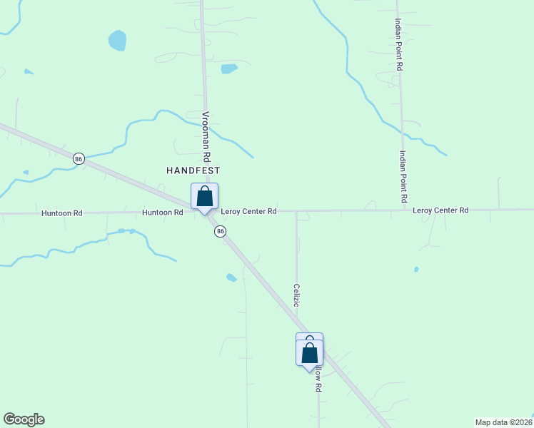 map of restaurants, bars, coffee shops, grocery stores, and more near 12987 Leroy Center Road in Painesville
