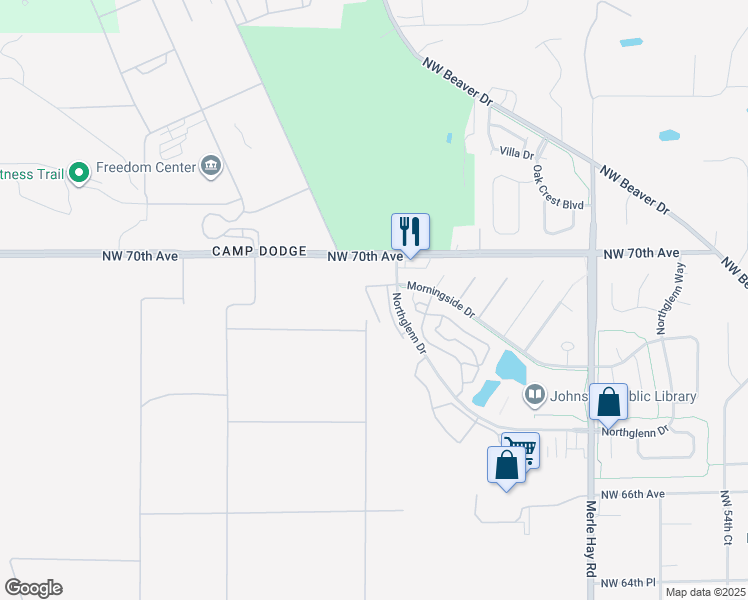 map of restaurants, bars, coffee shops, grocery stores, and more near 6945 Daniel Defoe Drive in Johnston