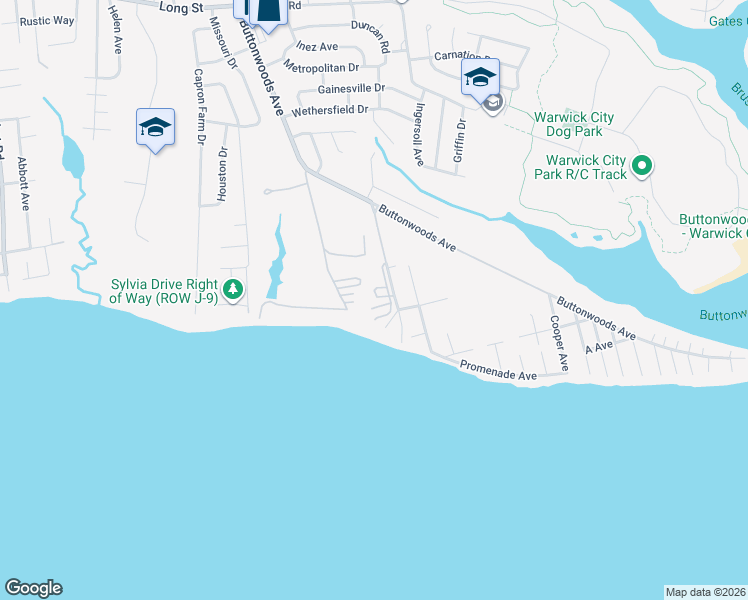 map of restaurants, bars, coffee shops, grocery stores, and more near 23E Andrew Comstock Road in Warwick