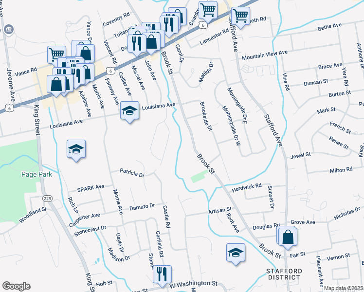 map of restaurants, bars, coffee shops, grocery stores, and more near 333 Brook Street in Bristol