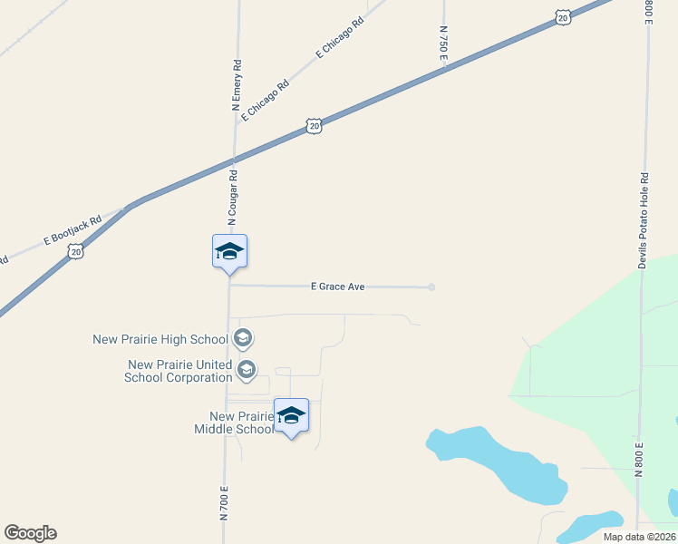 map of restaurants, bars, coffee shops, grocery stores, and more near 7000-7398 East Grace Avenue in New Carlisle