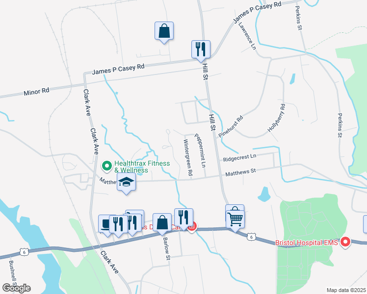 map of restaurants, bars, coffee shops, grocery stores, and more near 57 Wintergreen Road in Bristol