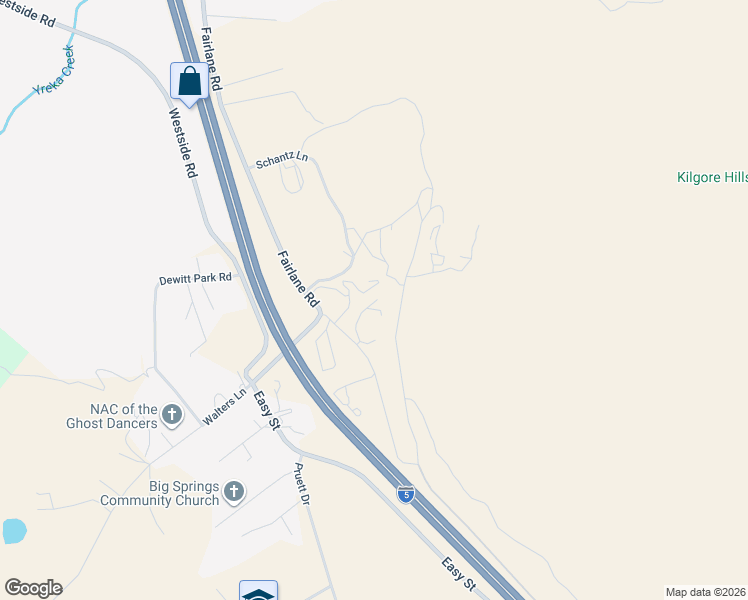 map of restaurants, bars, coffee shops, grocery stores, and more near 3204 Fairlane Rd in Yreka