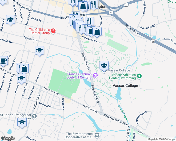 map of restaurants, bars, coffee shops, grocery stores, and more near 28 Vassar Lake Drive in Arlington