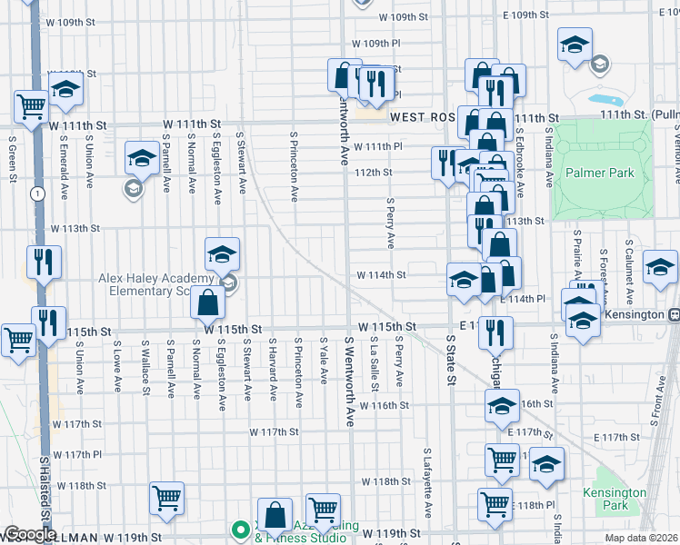 map of restaurants, bars, coffee shops, grocery stores, and more near in Chicago