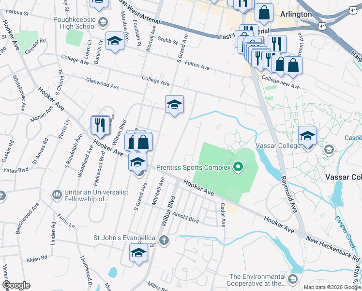 map of restaurants, bars, coffee shops, grocery stores, and more near 19 Ziegler Avenue in Arlington
