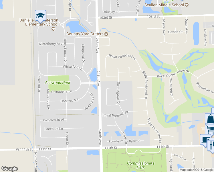 map of restaurants, bars, coffee shops, grocery stores, and more near 3919 Littlestone Circle in Naperville