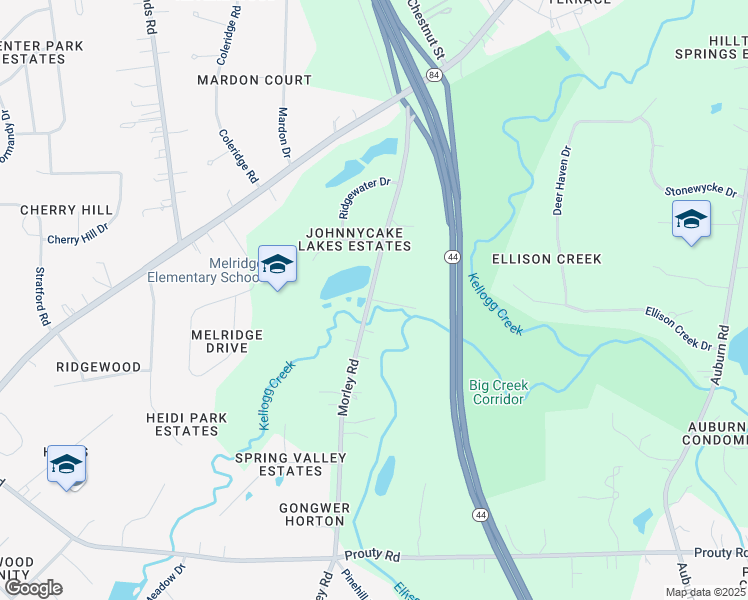 map of restaurants, bars, coffee shops, grocery stores, and more near 6715 Morley Road in Painesville