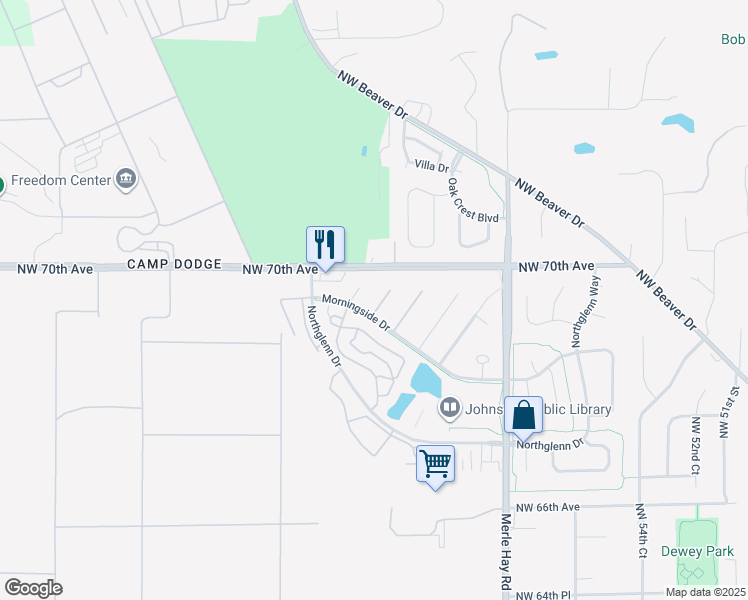 map of restaurants, bars, coffee shops, grocery stores, and more near 6907 Henry James Court in Johnston