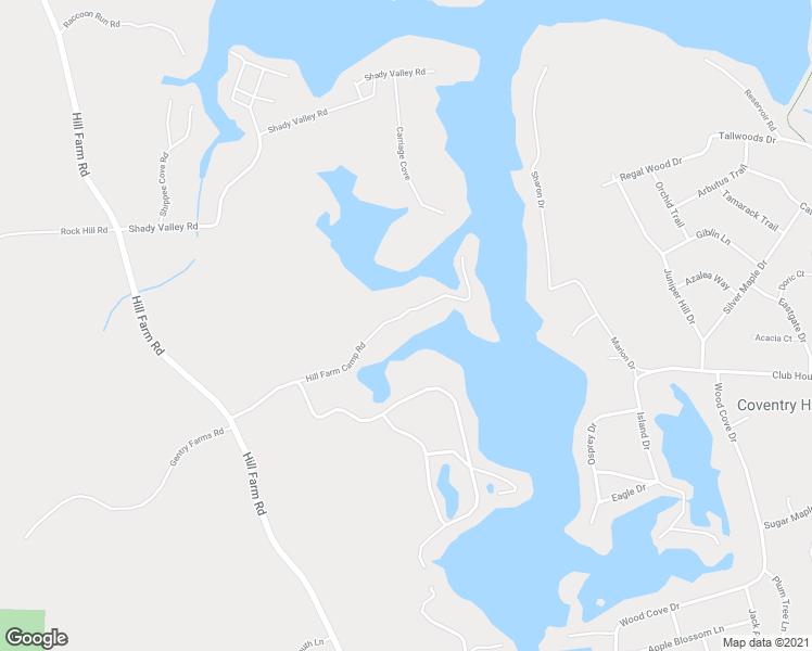 map of restaurants, bars, coffee shops, grocery stores, and more near 52 Hill Farm Camp Road in Coventry