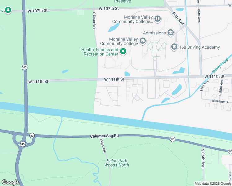 map of restaurants, bars, coffee shops, grocery stores, and more near 275 North Road in Palos Hills