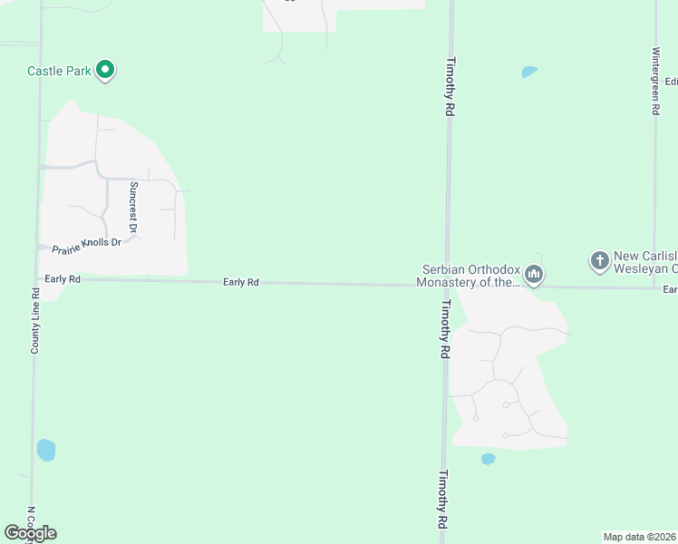 map of restaurants, bars, coffee shops, grocery stores, and more near 33193-33701 Early Road in New Carlisle
