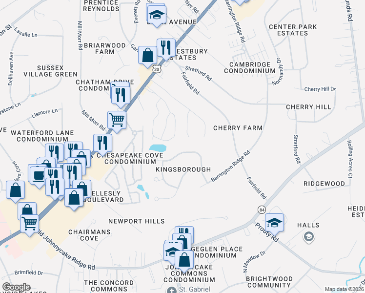 map of restaurants, bars, coffee shops, grocery stores, and more near 125 Nantucket Circle in Painesville