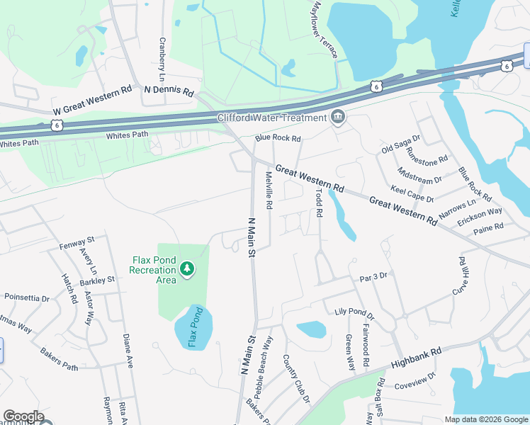 map of restaurants, bars, coffee shops, grocery stores, and more near 30 Melville Road in Yarmouth