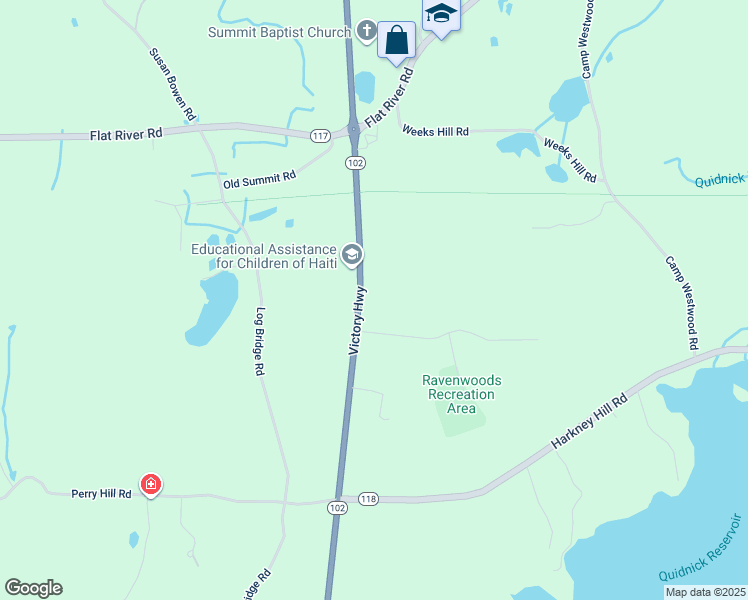 map of restaurants, bars, coffee shops, grocery stores, and more near 1462 Victory Highway in Coventry