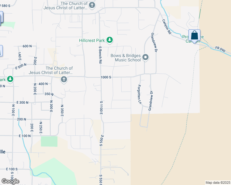 map of restaurants, bars, coffee shops, grocery stores, and more near 1092 South 470 East in Providence