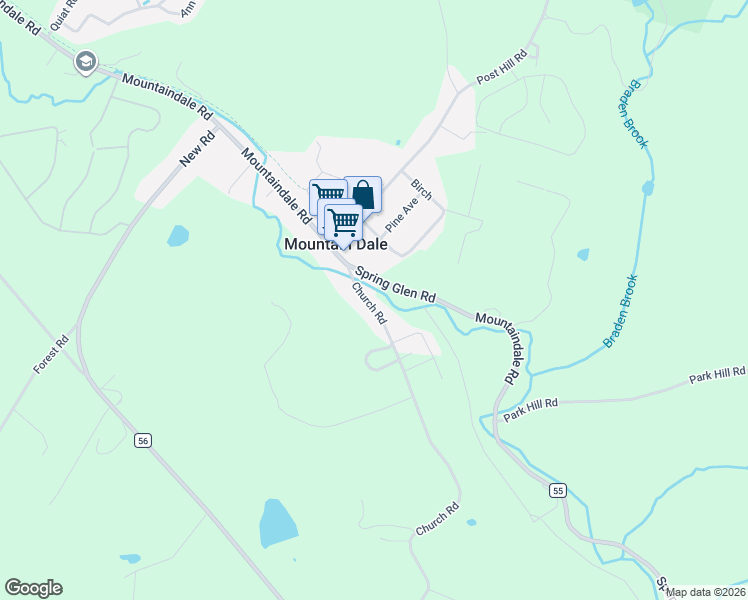 map of restaurants, bars, coffee shops, grocery stores, and more near 21 Church Road in Mountain Dale