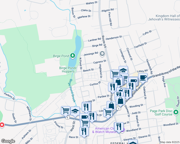map of restaurants, bars, coffee shops, grocery stores, and more near 72 Beech Street in Bristol