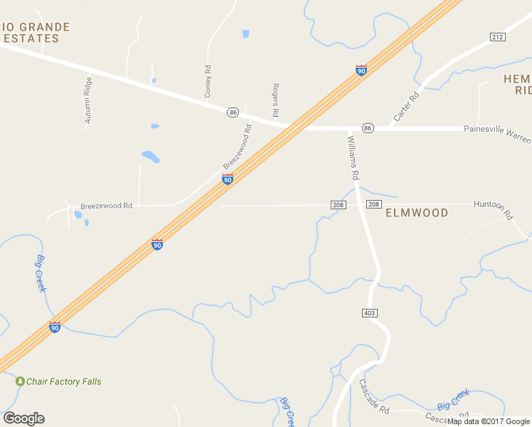 map of restaurants, bars, coffee shops, grocery stores, and more near 12066 Huntoon Road in Painesville