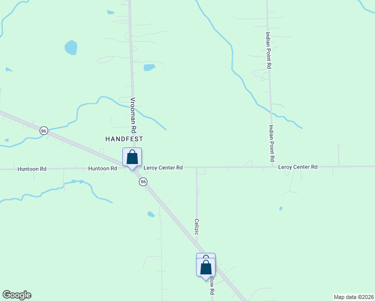 map of restaurants, bars, coffee shops, grocery stores, and more near 12987 Leroy Center Road in Painesville