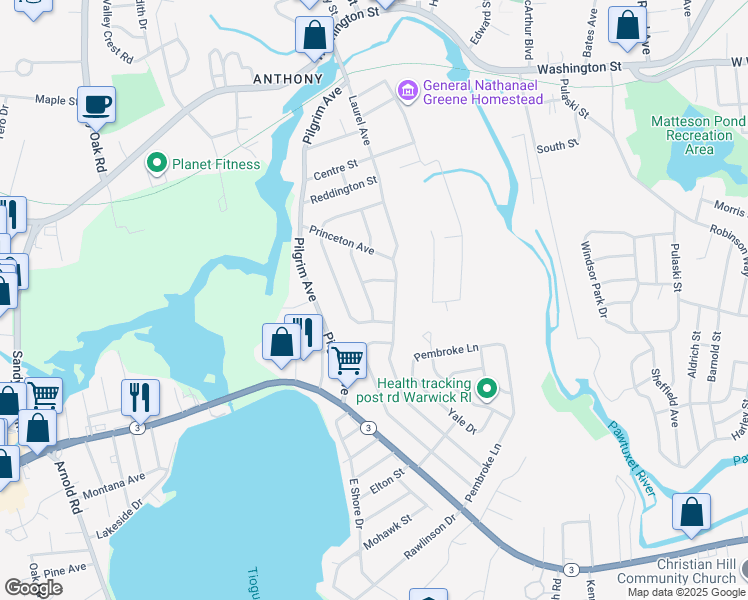 map of restaurants, bars, coffee shops, grocery stores, and more near 5 Vanderbilt Terrace in Coventry