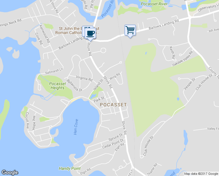 map of restaurants, bars, coffee shops, grocery stores, and more near 936 Shore Road in Bourne