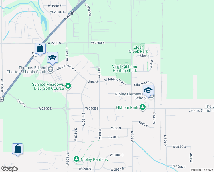 map of restaurants, bars, coffee shops, grocery stores, and more near 3345 South 960 West in Logan