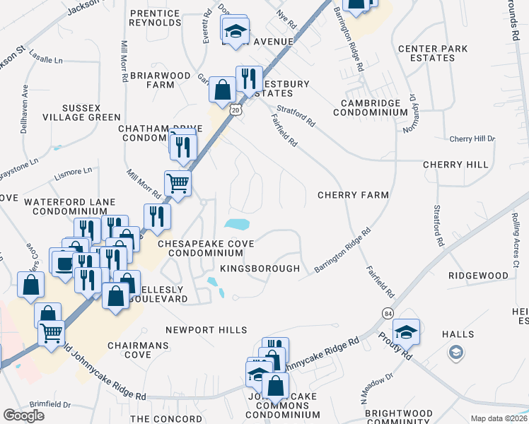 map of restaurants, bars, coffee shops, grocery stores, and more near 125 Nantucket Circle in Painesville