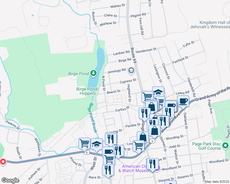 map of restaurants, bars, coffee shops, grocery stores, and more near 72 Beech Street in Bristol