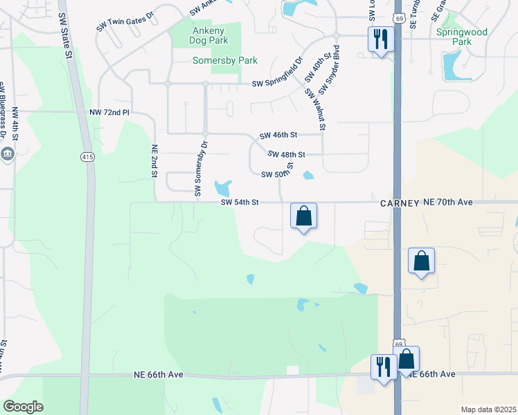 map of restaurants, bars, coffee shops, grocery stores, and more near 681 Northeast 70th Avenue in Ankeny