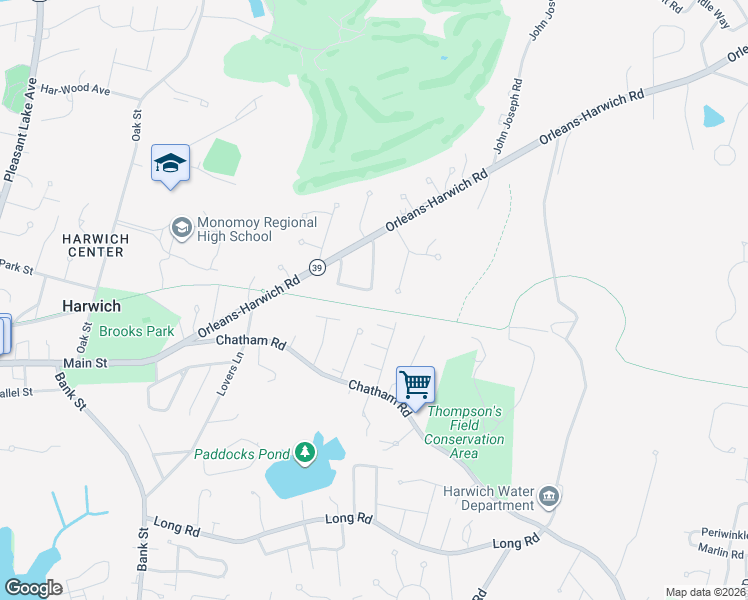 map of restaurants, bars, coffee shops, grocery stores, and more near 2 Baddeck Street in Harwich