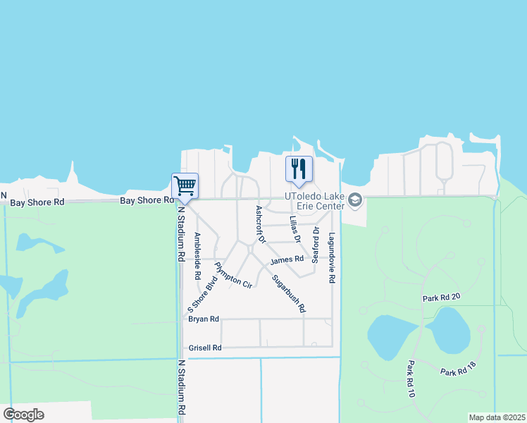 map of restaurants, bars, coffee shops, grocery stores, and more near 1950 Ashcroft Drive in Oregon