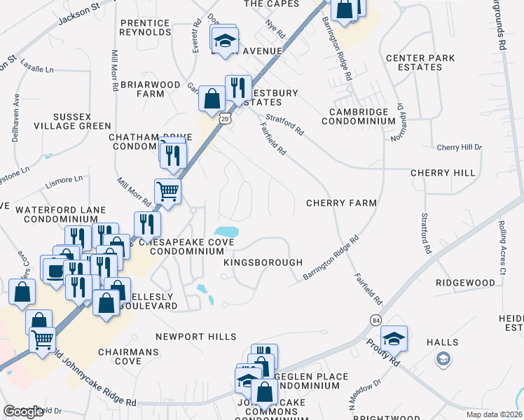 map of restaurants, bars, coffee shops, grocery stores, and more near 125 Nantucket Circle in Painesville